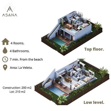 ¡New Villa 4Br With Priv Jacuzzi! Тулум Экстерьер фото